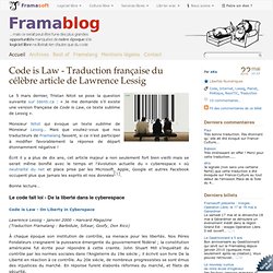 Code is Law - Traduction française du célèbre article de Lawrence Lessig