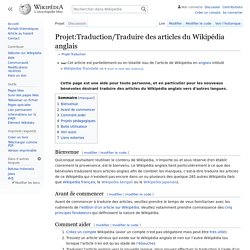 Traduire des articles du Wikipédia anglais