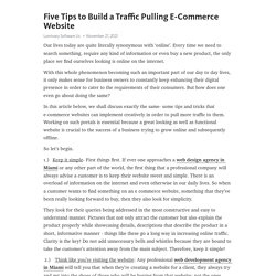 Five Tips to Build a Traffic Pulling E-Commerce Website