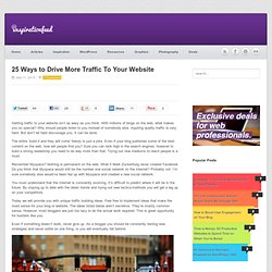 25 Ways to Drive More Traffic To Your Website