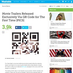 Movie Trailers Released Exclusively Via QR Code for The First Time