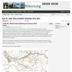 1920 Mt. Hood trails/highways brochure with maps - Oregon Hikers