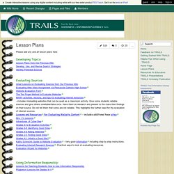 TRAILS-InformationLiteracy - Lesson Plans