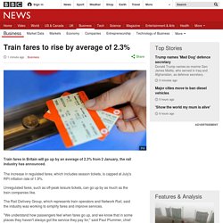 Train fares to rise by average of 2.3%
