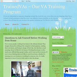 TrainedVAs – Our VA Training Program: Questions to Ask Yourself Before Working from Home