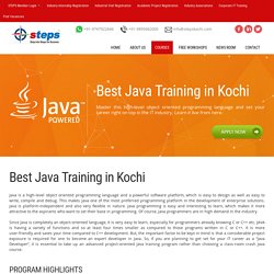 JAVA training in Kochi - Advacned JAVA J2EE training program