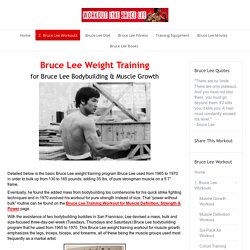 Bruce Lee Weight Training Bodybuilding Workout