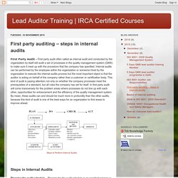 IRCA Certified Courses : First party auditing – steps in internal audits