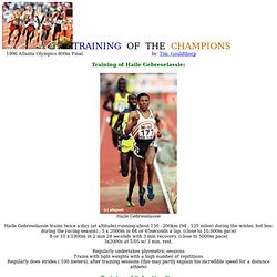 Training of Champion Middle Distant Runners