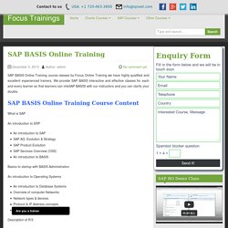 SAP BASIS Course Online training Classes in USA UK INDIA