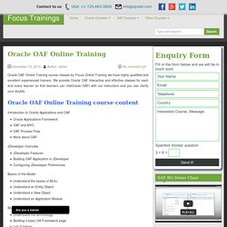 Oracle OAF Online Training in USA