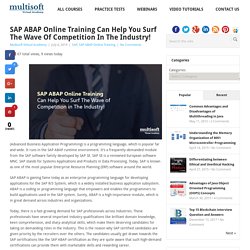 SAP ABAP Online Training Can Help You Surf The Wave of Competition in The Industry!