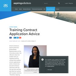 Training Contract Application Advice