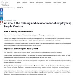 All about the training and development of employees