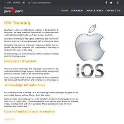 iOS Training in Noida, Delhi, Ghaziabad, Gurgaon - JavaTpoint