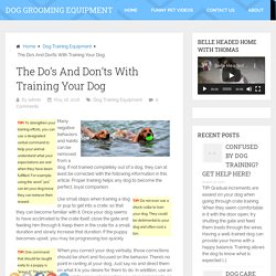 The Do’s And Don’ts With Training Your Dog