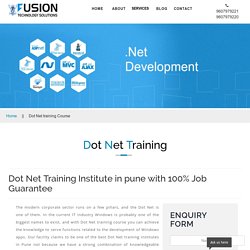 Best Training Institute for DotNet training course Pune