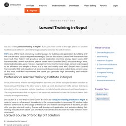 Laravel PHP Framework Training in Nepal - DIT Solution