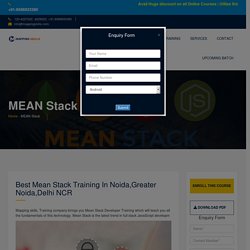 Best Mean Stack Training Institute in Greater Noida,Noida,Delhi NCR