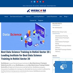 Best Data Science Training In Rohini Sector 20