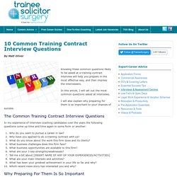 10 Common Training Contract Interview Questions