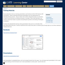 Training Materials - Google Apps Learning Center