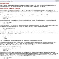 Neuron Model and Network Architectures (Neural Network Toolbox)