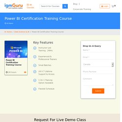 Microsoft Power BI Certification Training Course - With IgmGuru