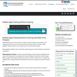Mobile Apps Testing Online Training with Job Placement Assistance