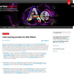 video training providers for After Effects « After Effects region of interest
