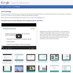 Live Training – Search Education – Google