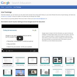 Live Training – Search Education – Google