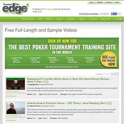 Free Poker Training Videos