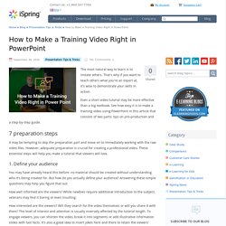 How to Make a Training Video Using PowerPoint - Step-by-Step
