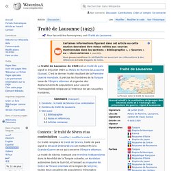 24/07/1923 Traité de Lausanne remplace le Traité de Sèvre du 10/08/1920