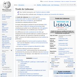 13 décembre 2007 Traité de Lisbonne