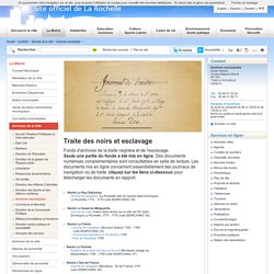 Fonds d'archives de la traite négrière et de l'esclavage-La Rochelle