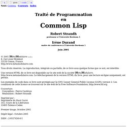 Traité de Programmation en Common Lisp
