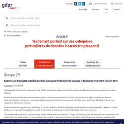 Article 9 : Traitement portant sur des catégories particulières de données à caractère personnel - GDPR.expert