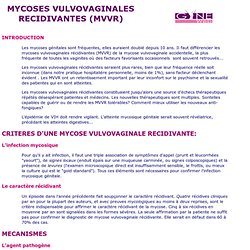 TRAITEMENT DES MYCOSES VULVO­VAGINALES RECIDIVANTES