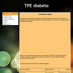 traitements connus - TPE diabète
