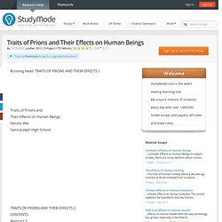 Traits of Prions and Their Effects on Human Beings - Essays - 531320567