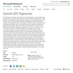 GeoLife GPS Trajectories