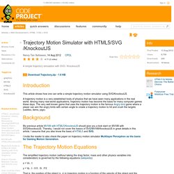 Trajectory Motion Simulator with HTML5/SVG/KnockoutJS