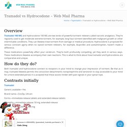 Tramadol vs. Hydrocodone?