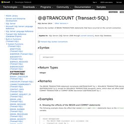 @@TRANCOUNT (Transact-SQL)