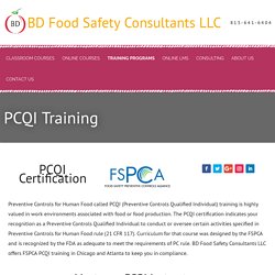 FSMA Rule for Food Business Must for PCQI Training