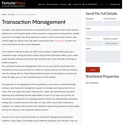 Real Estate Transaction Management Services in Bangalore