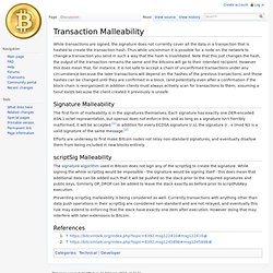 Transaction Malleability