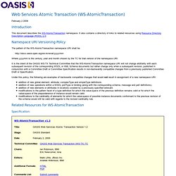 OASIS Web Services Atomic Transaction Specification